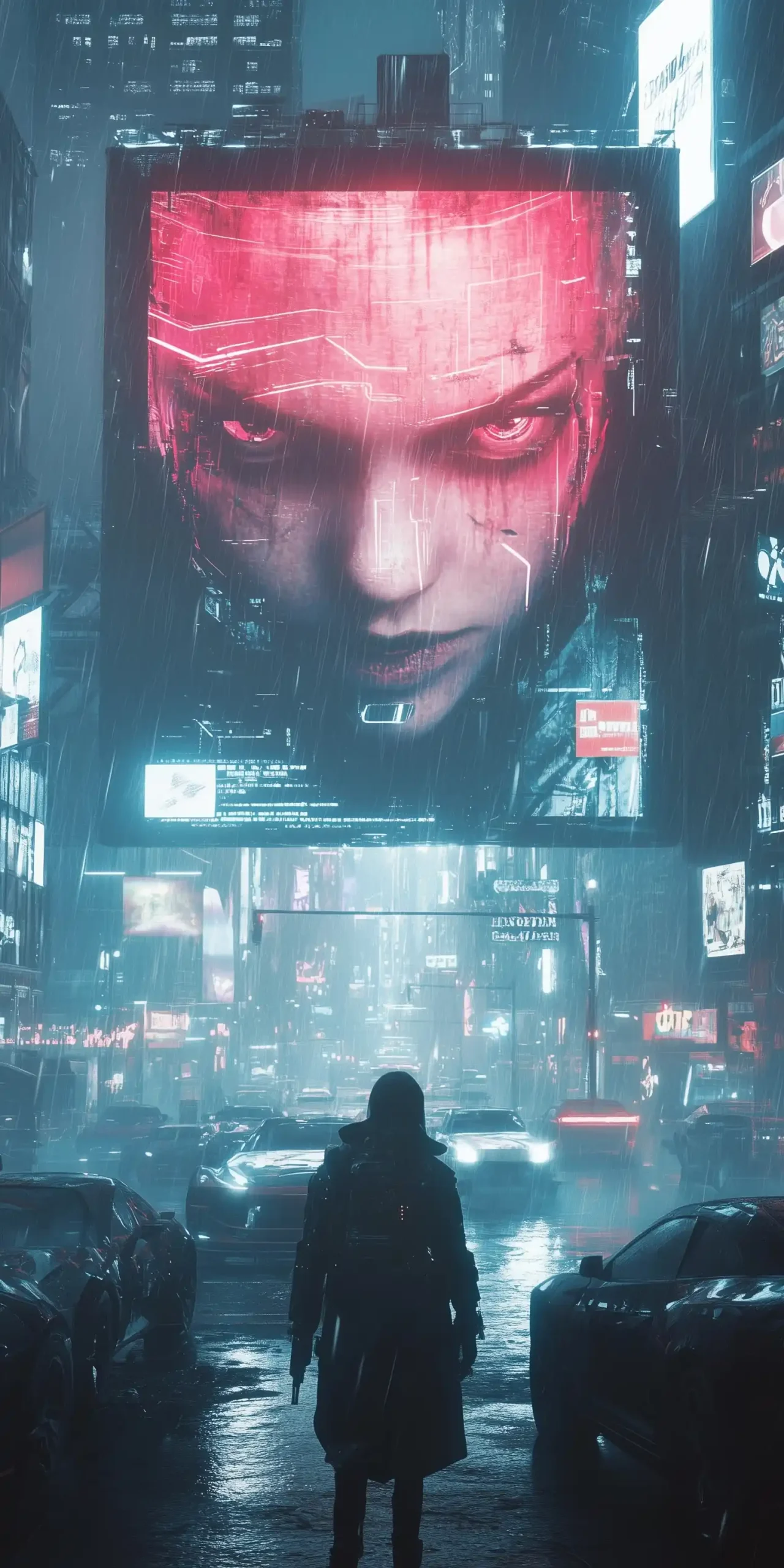Cyberpunk Cityscape at Night Midjourney提示词