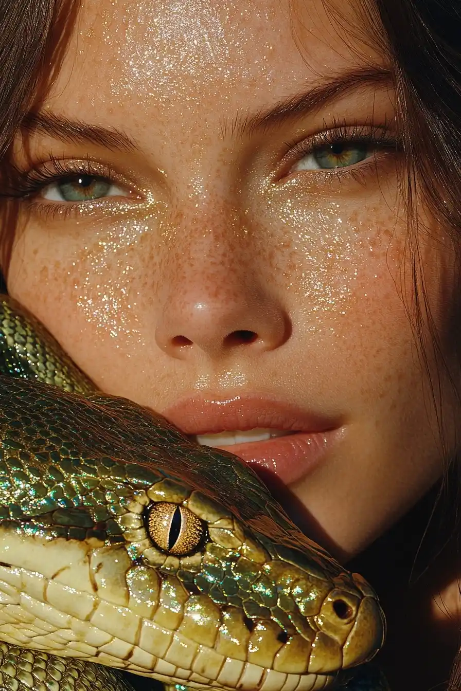 Eden Girl with Snake Midjourney提示词