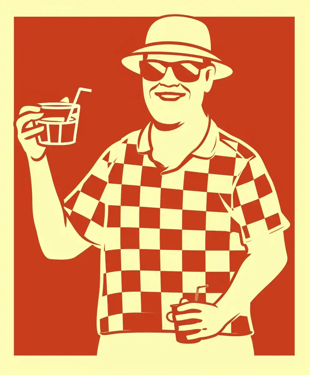 Checkered Sunglasses Man Midjourney提示词