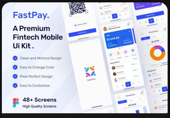 Fastpay - Fintech Finance Mobile App UI Kit