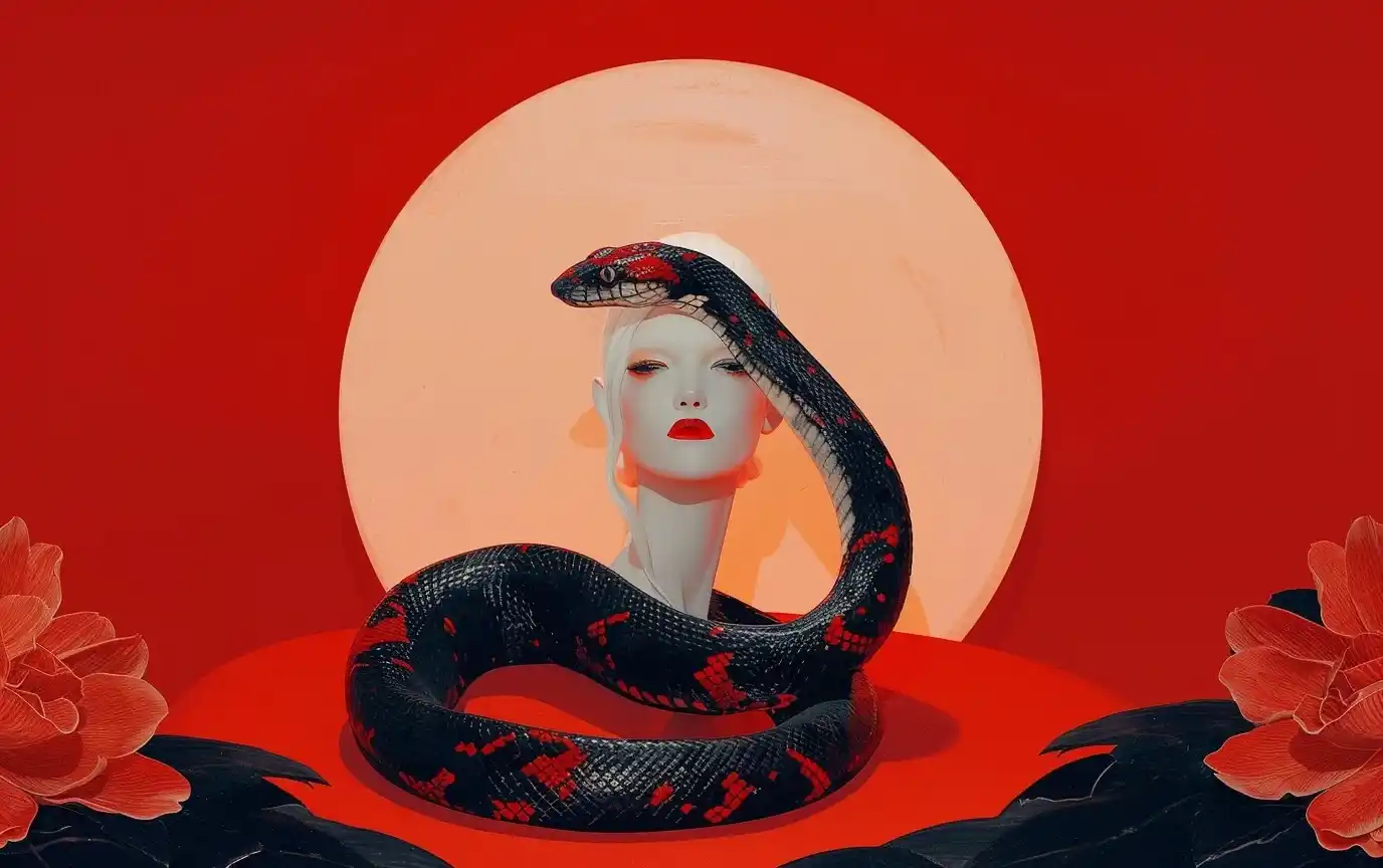 Minimalist Ouroboros Futurism Midjourney提示词