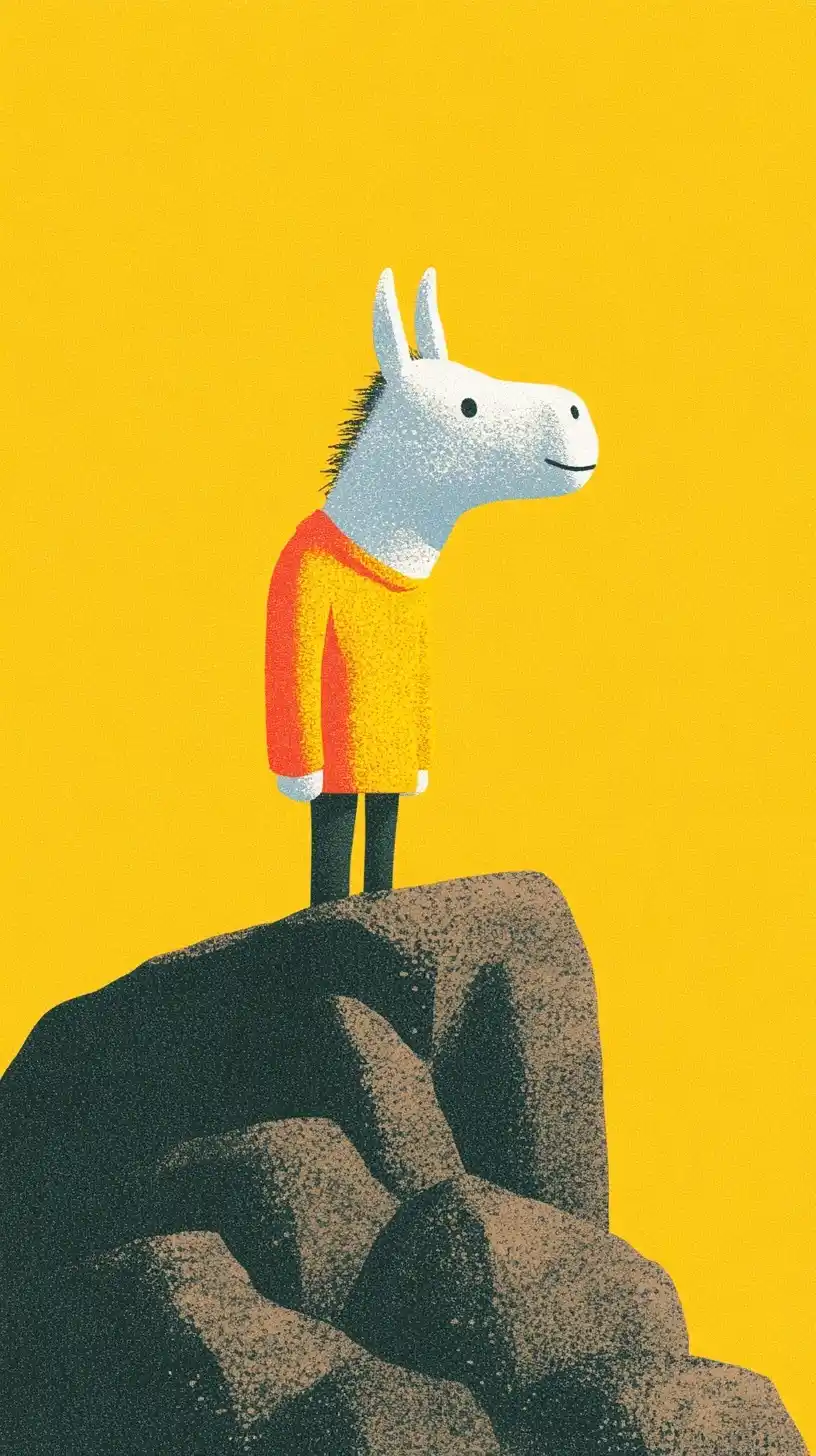 Donkey-Headed Climber Ascending Midjourney提示词