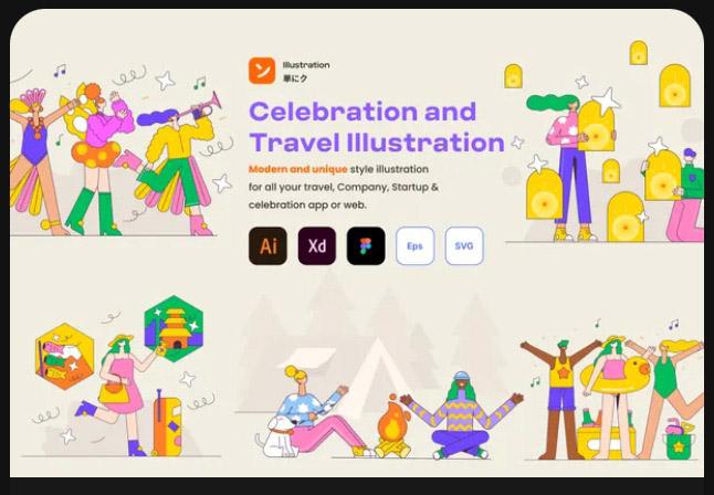 Celebration And Travel Illustration