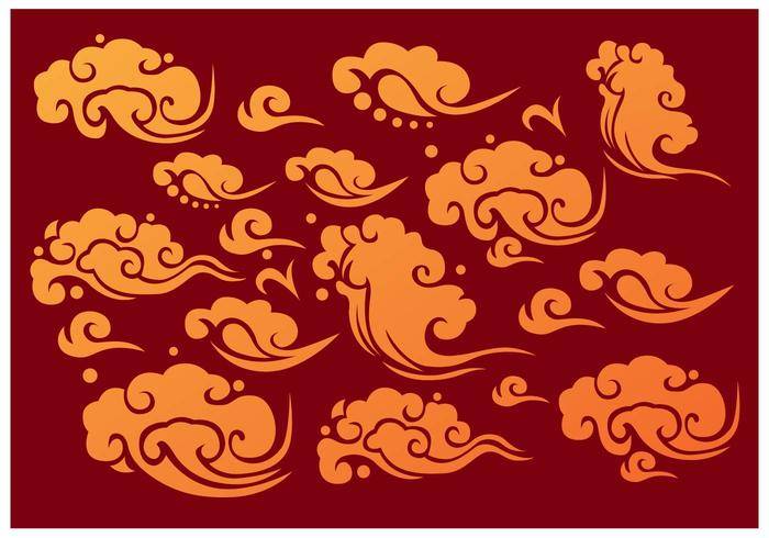 中国云元素矢量
