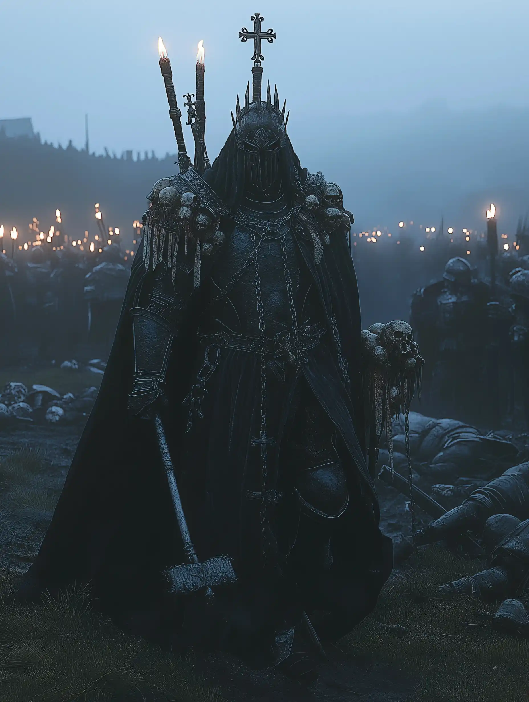 Warhammer Death Knight Scene Midjourney提示词