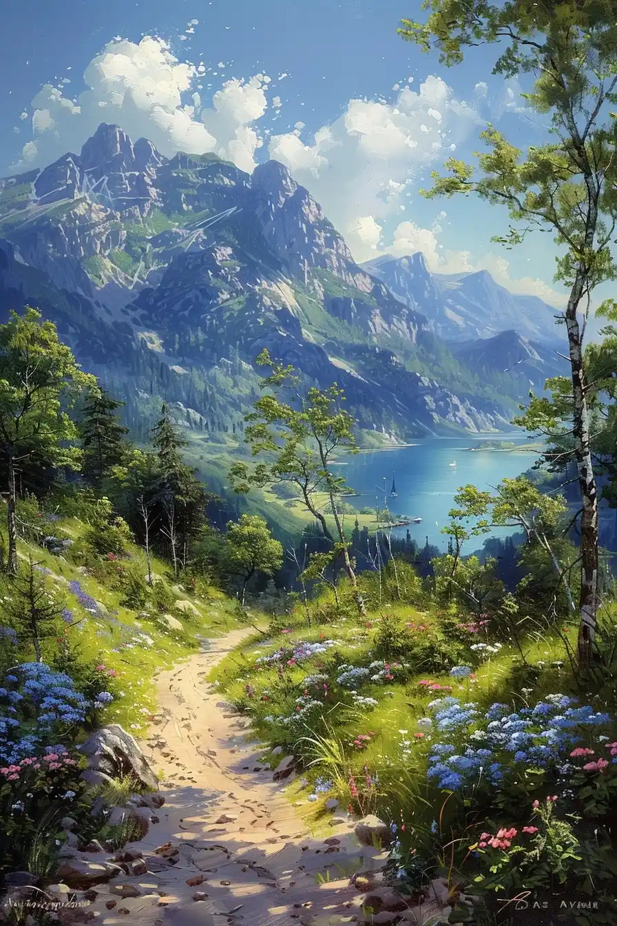 Forest Trail by Averin Midjourney 提示词生成效果