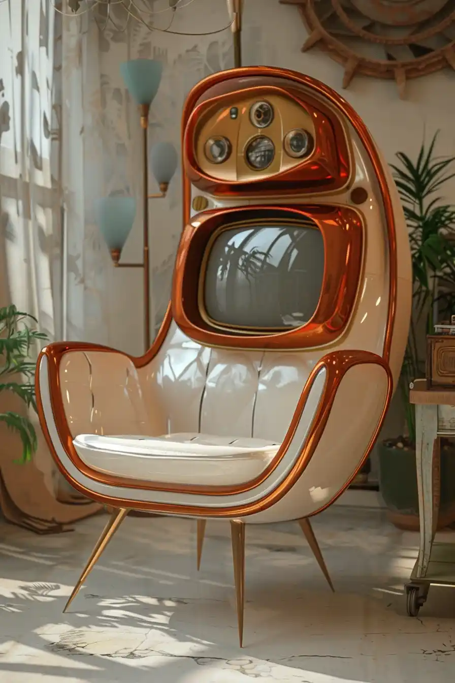 Futuristic 3D TV Display Midjourney提示词
