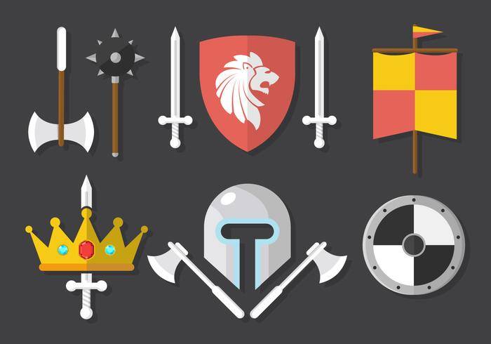 中世纪的武器和齿轮背景