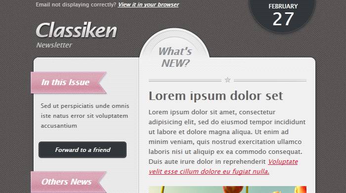 Classiken HTML通讯模板