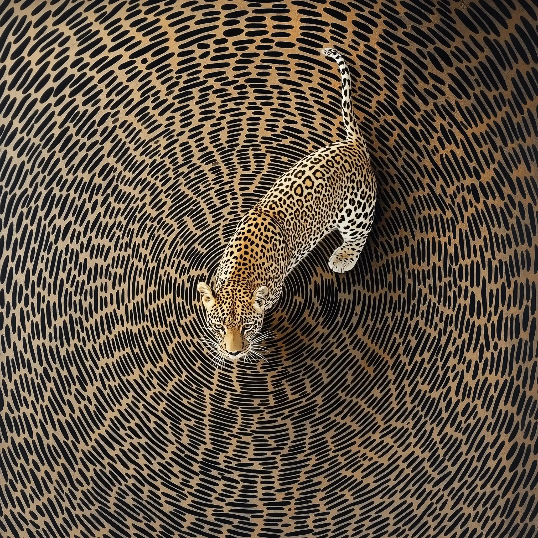 Leopard Walking on Patterns Midjourney提示词