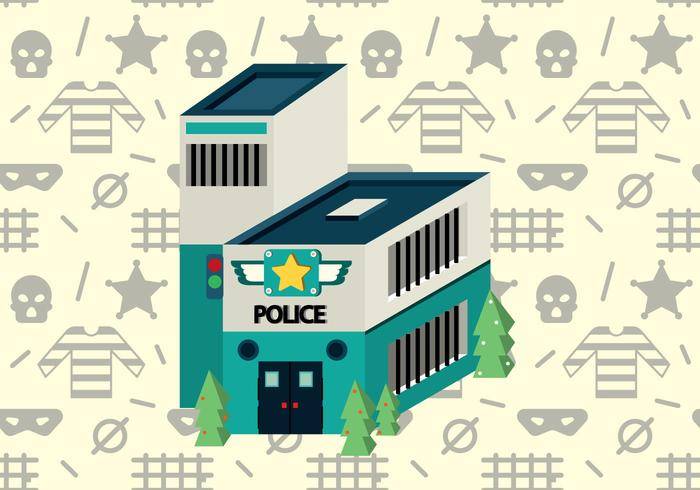 免费警察办公室等距向量