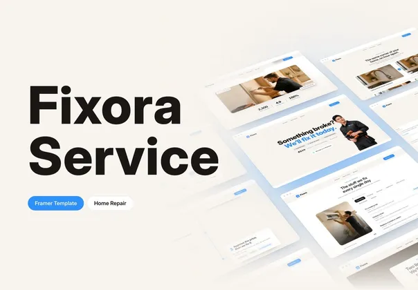 家居维修服务Framer模板（Fixora），Fixora - Home Repair Service Framer Template