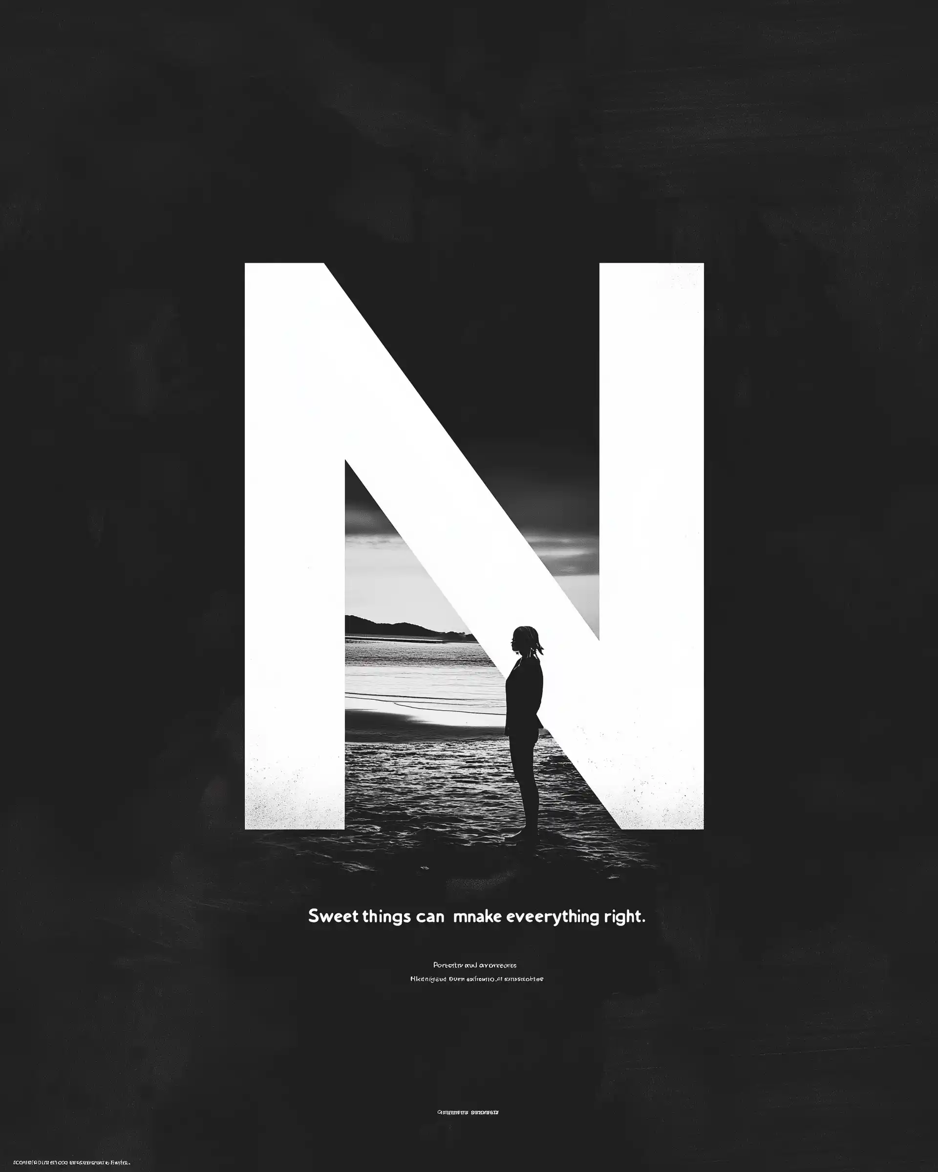 Avedon-Inspired Typography Poster Midjourney提示词