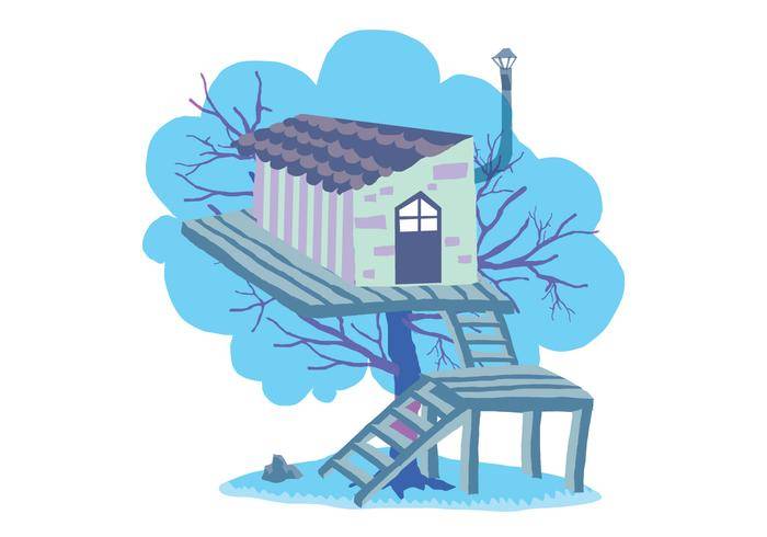 乐趣树上小屋矢量图