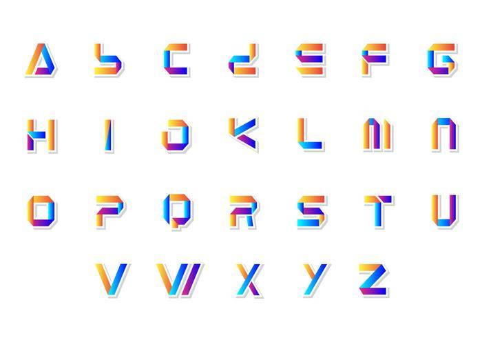 免费的3D字母表矢量