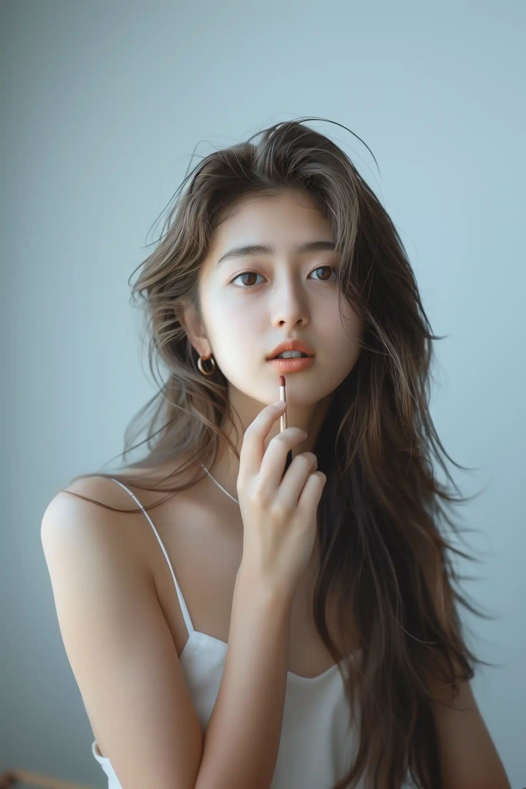 Charming Model in Minimalistic Style Midjourney提示词