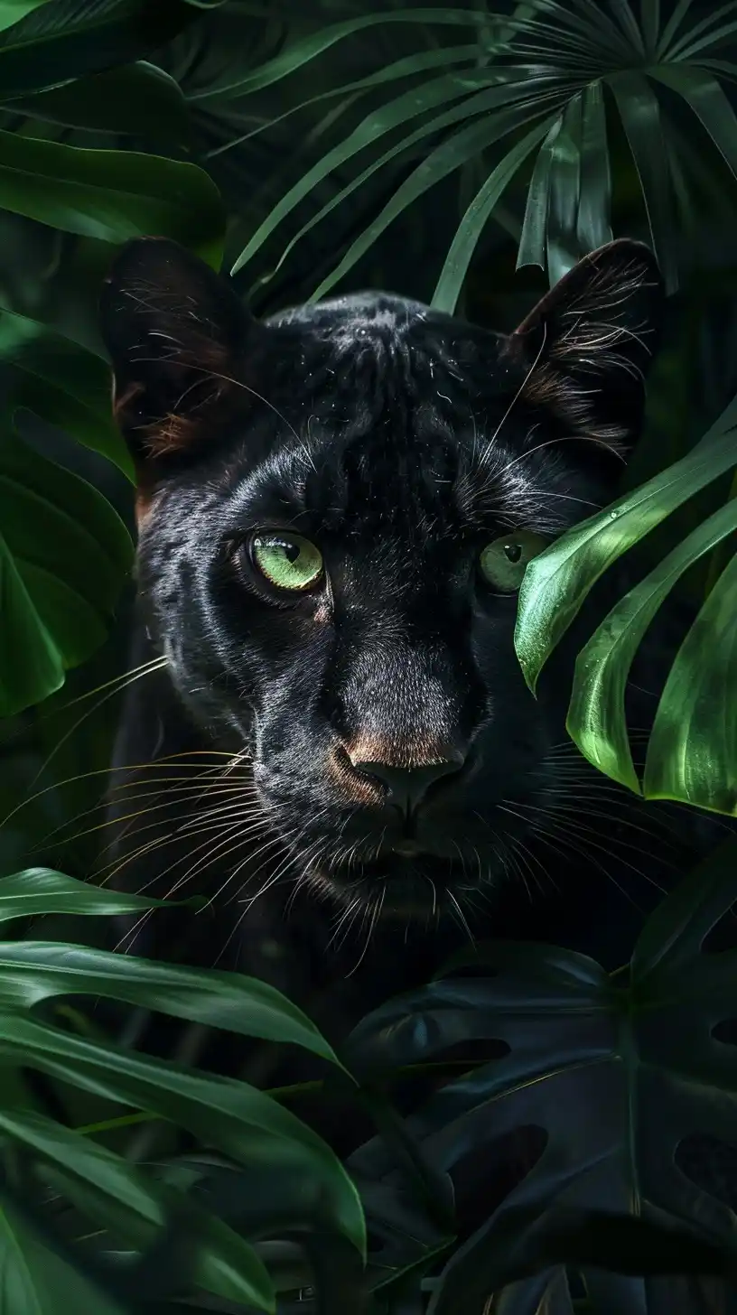 Realistic Panther Portrait Jungle Midjourney提示词