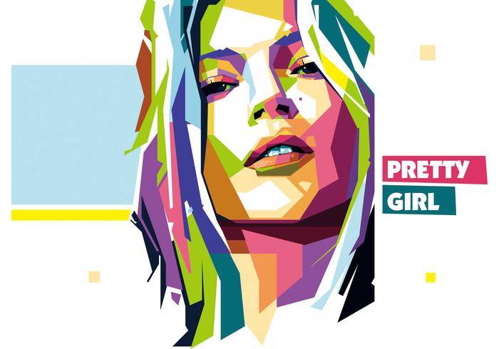 漂亮的女孩矢量wpap