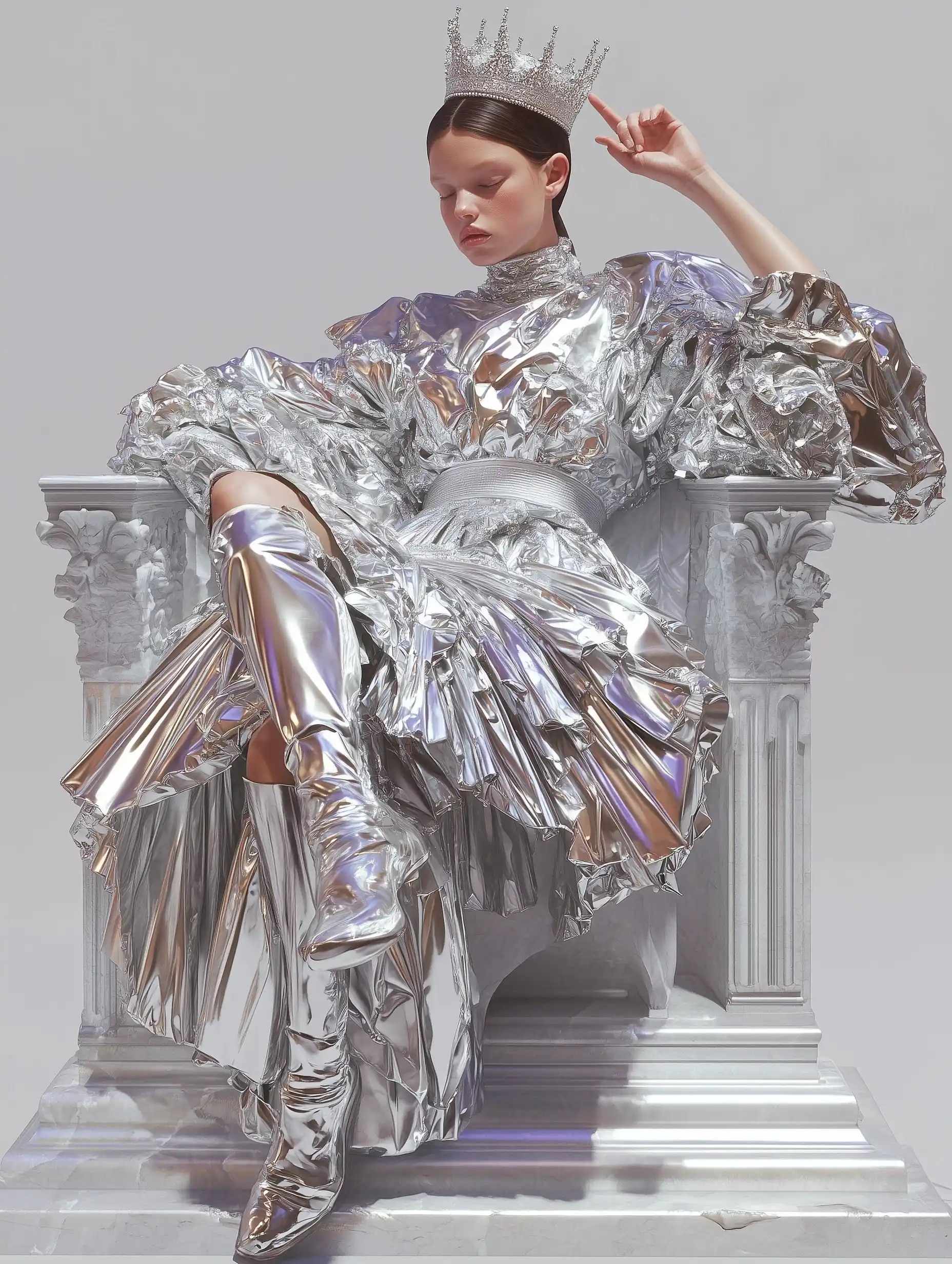 Queen on Throne Illustration Midjourney提示词