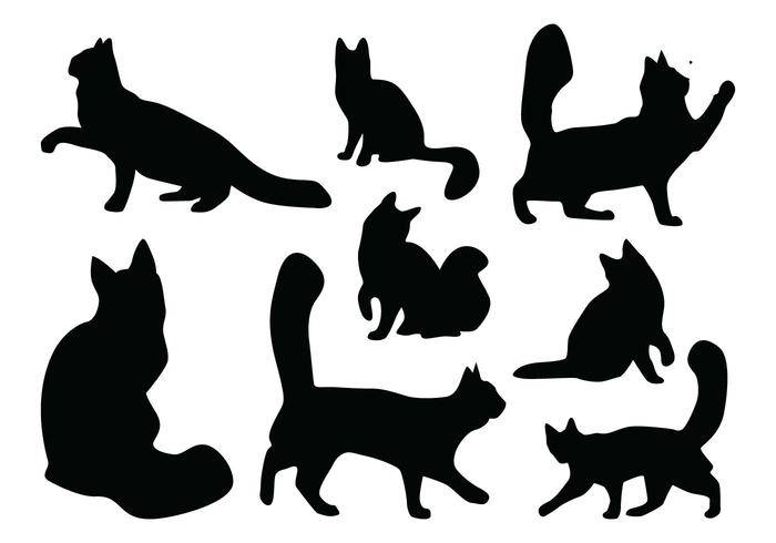 猫剪影矢量