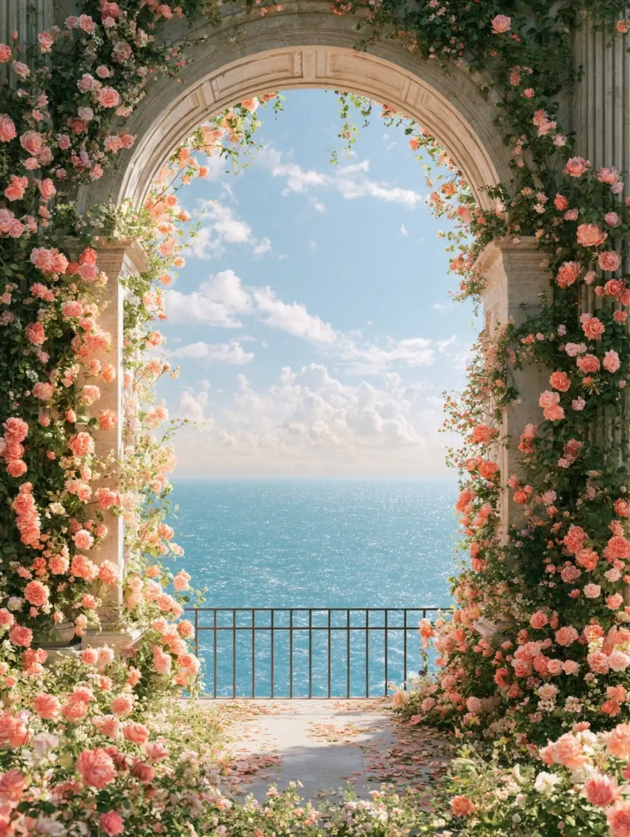 Fantasy Floral Sea Palace Midjourney提示词