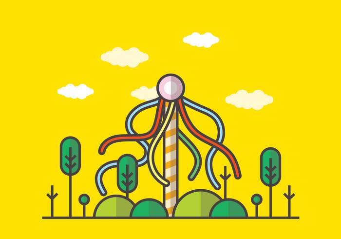 五月柱矢量图