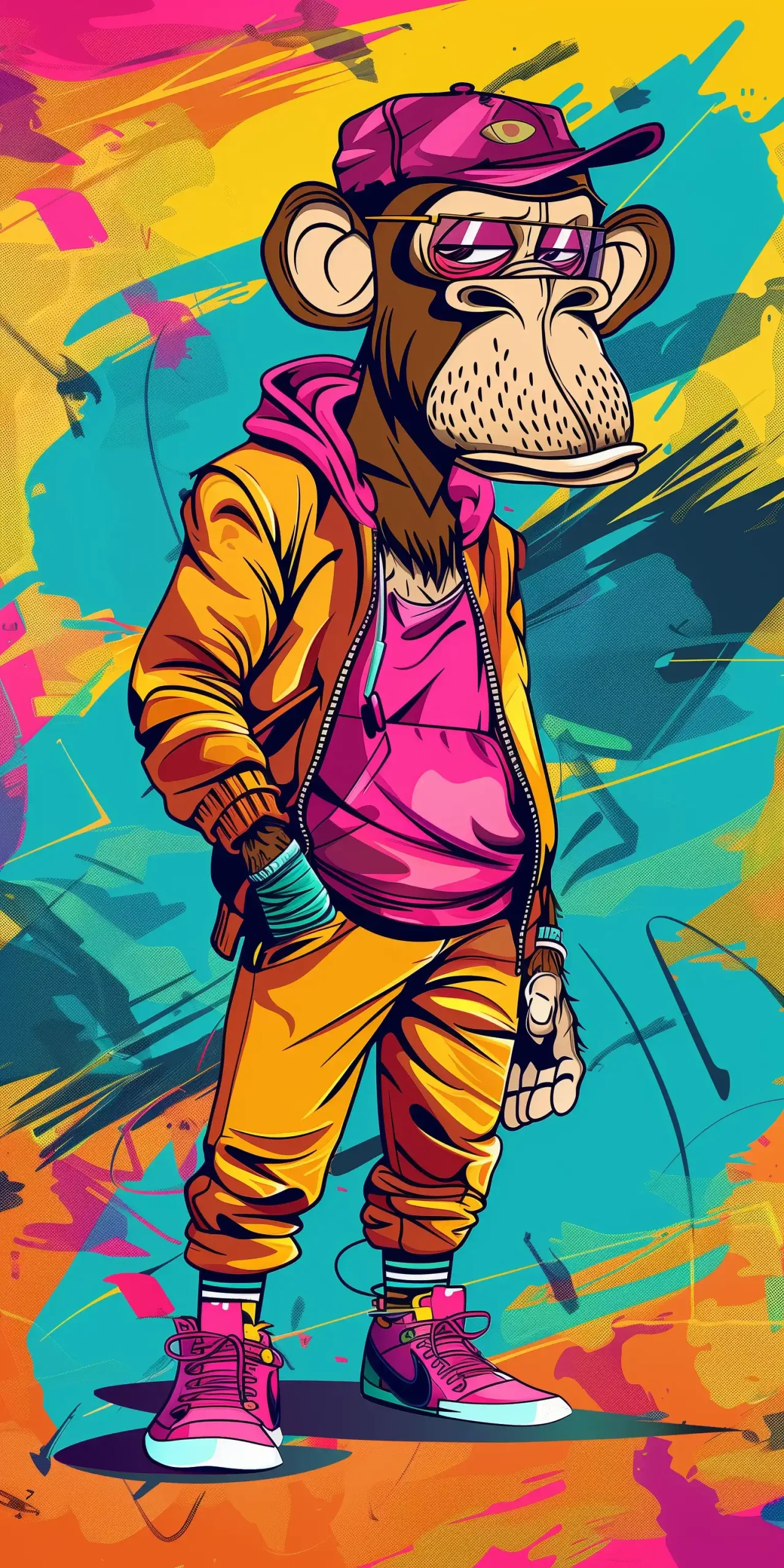Whimsical Pop Ape Character Midjourney提示词