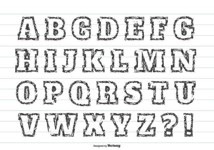 Grunge风格矢量字母集