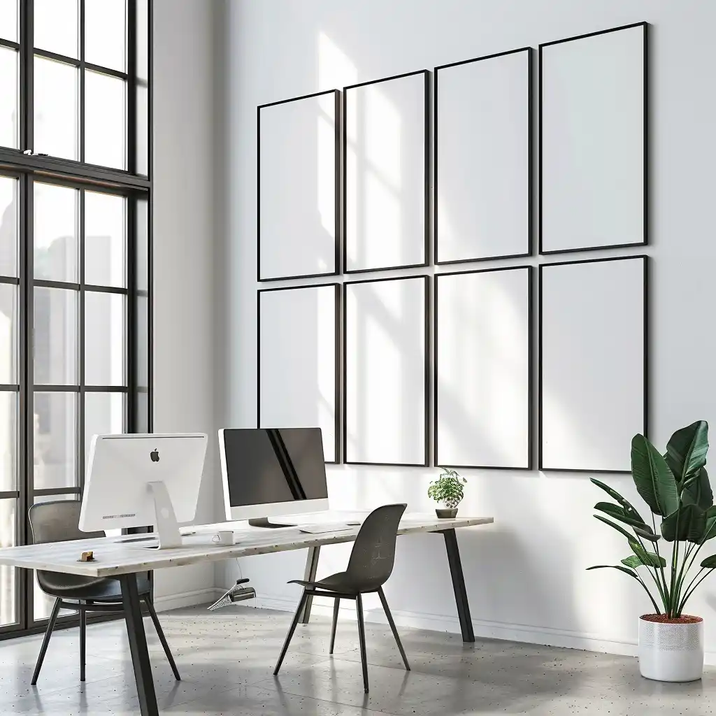 Modern Office Ad Posters Midjourney提示词