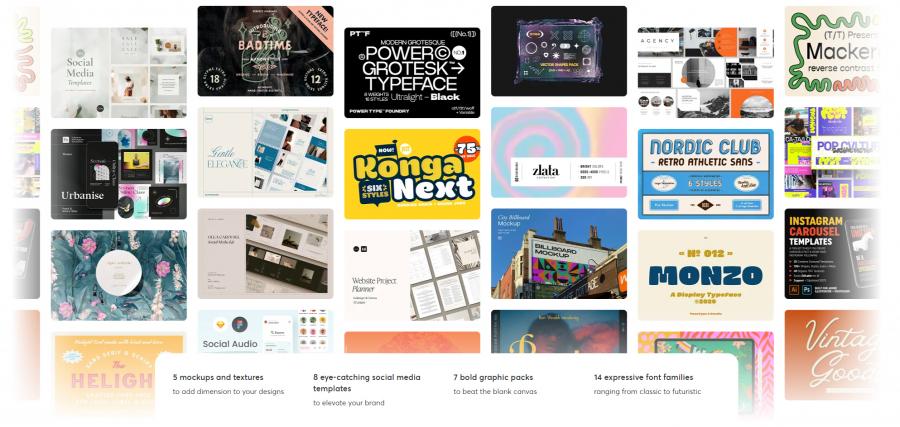 2023年的4月creativemarket.com网站分享价值高达 1000 美元的素材资源打包下载