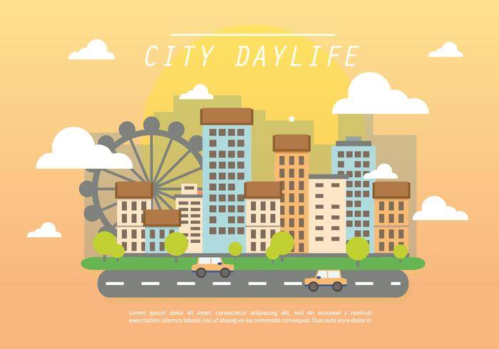 平的城市Daylife传染媒介背景