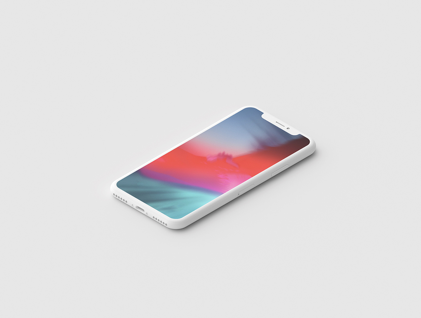 适用于Photoshop的Clay iPhone X Mockup。，Minimal Clay iPhone X.