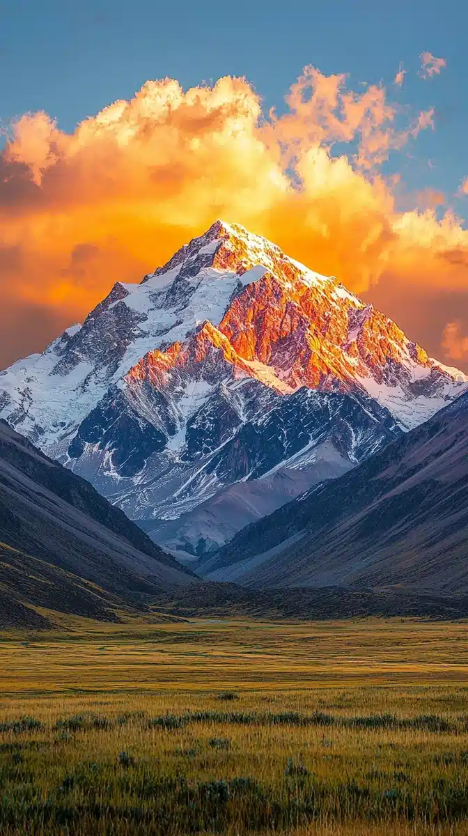 Golden Sunset Over Mountains Midjourney提示词