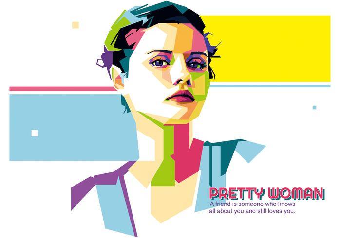 漂亮的女人矢量WPAP