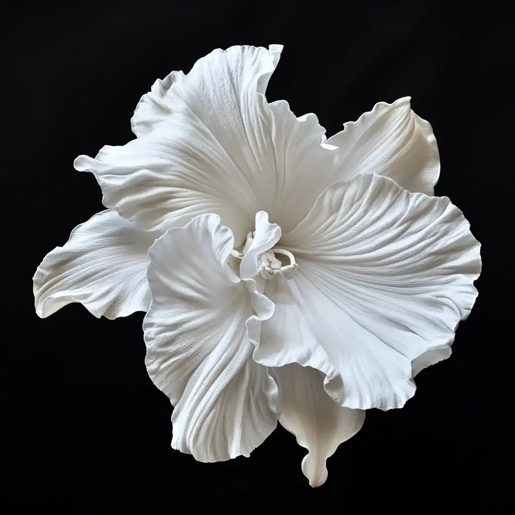 Close-Up White Lily Illustration Midjourney提示词