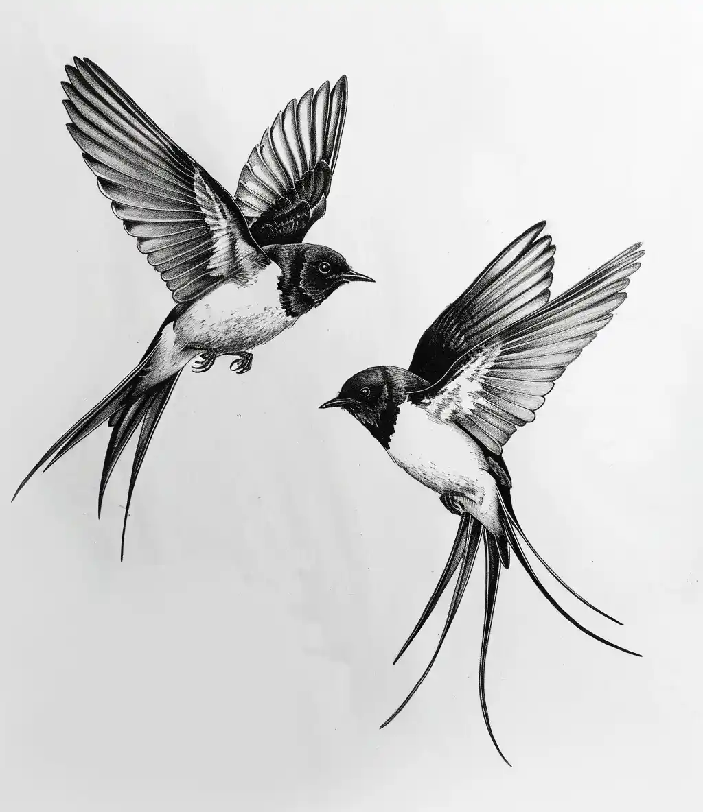 Rough Martlets in Flight Midjourney提示词
