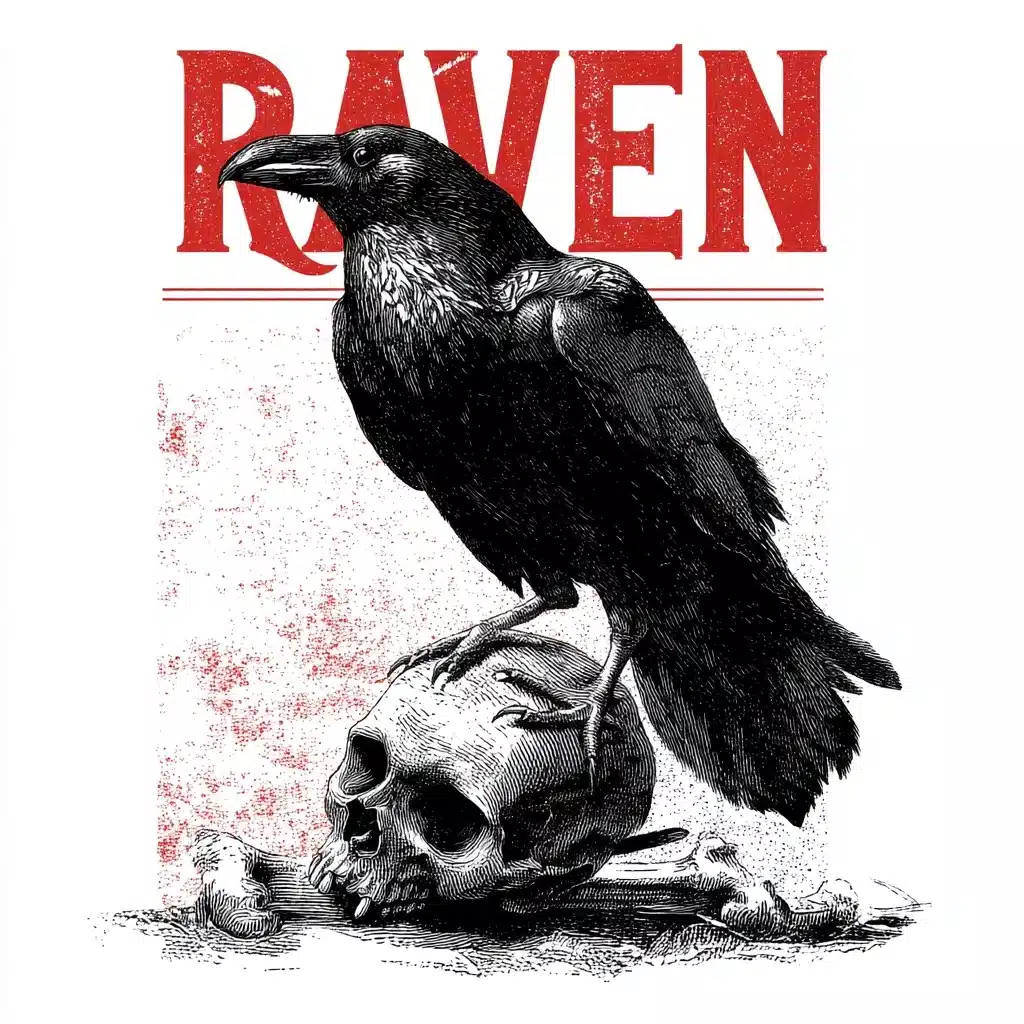 Raven on Skeleton Design Midjourney提示词