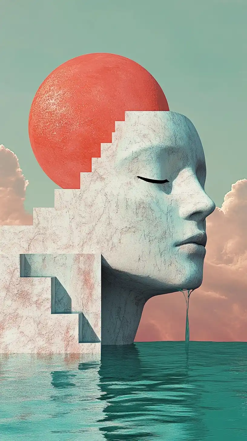 Surreal Geometric Emotions Design Midjourney提示词