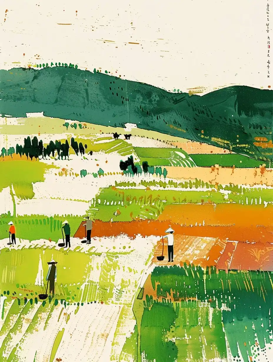 Minimalist Henan Farming Midjourney提示词