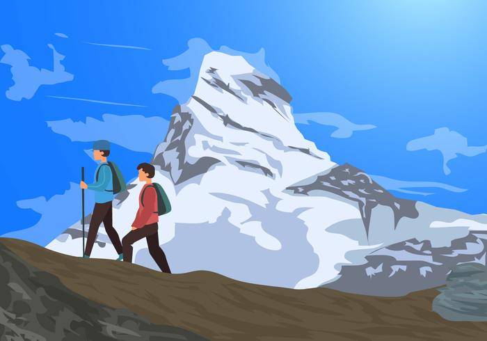 与远足者传染媒介的阿尔卑斯马塔角山