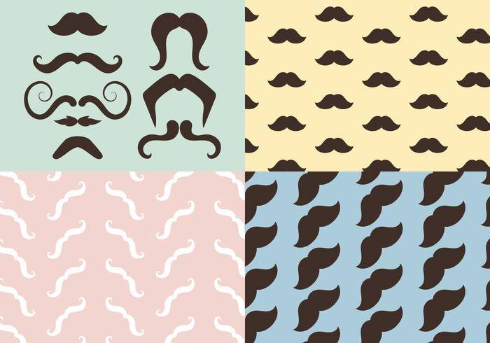 Movember小胡子图标和模式集