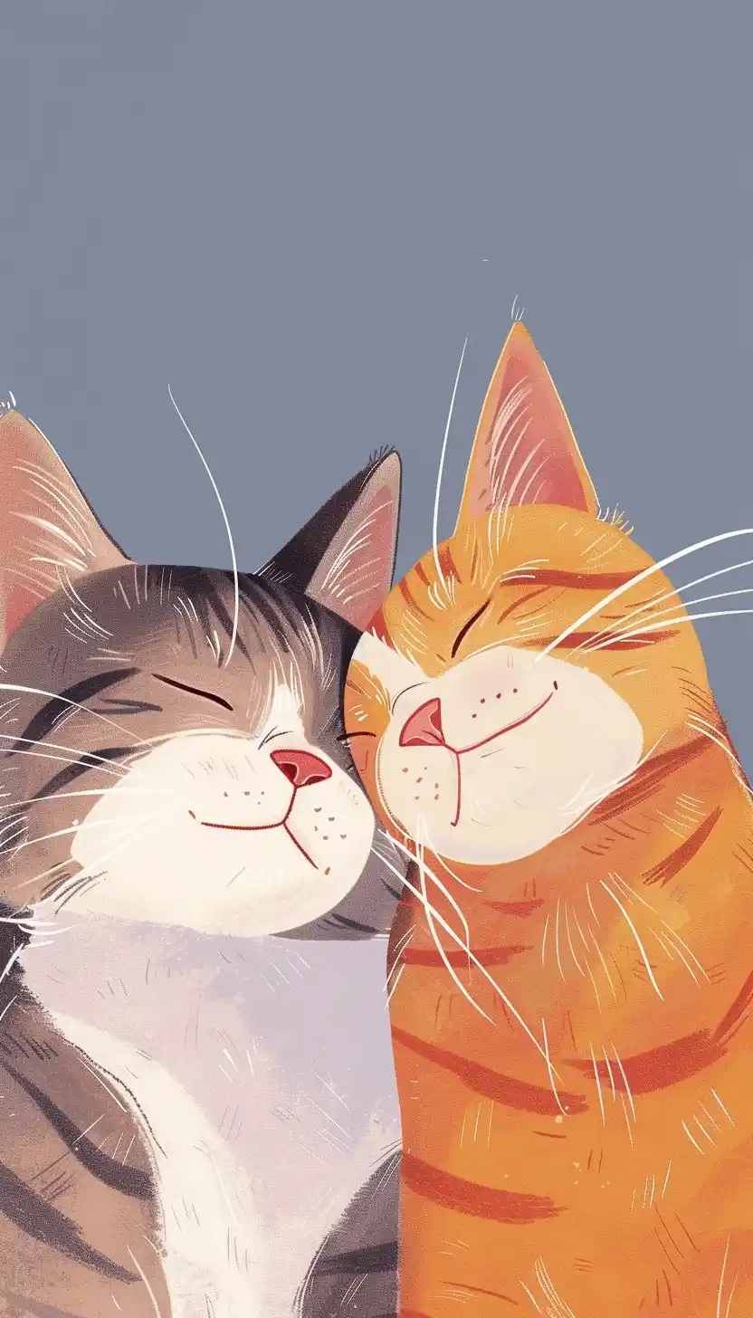 Loving Cat Embrace Minimalist Midjourney 提示词生成效果