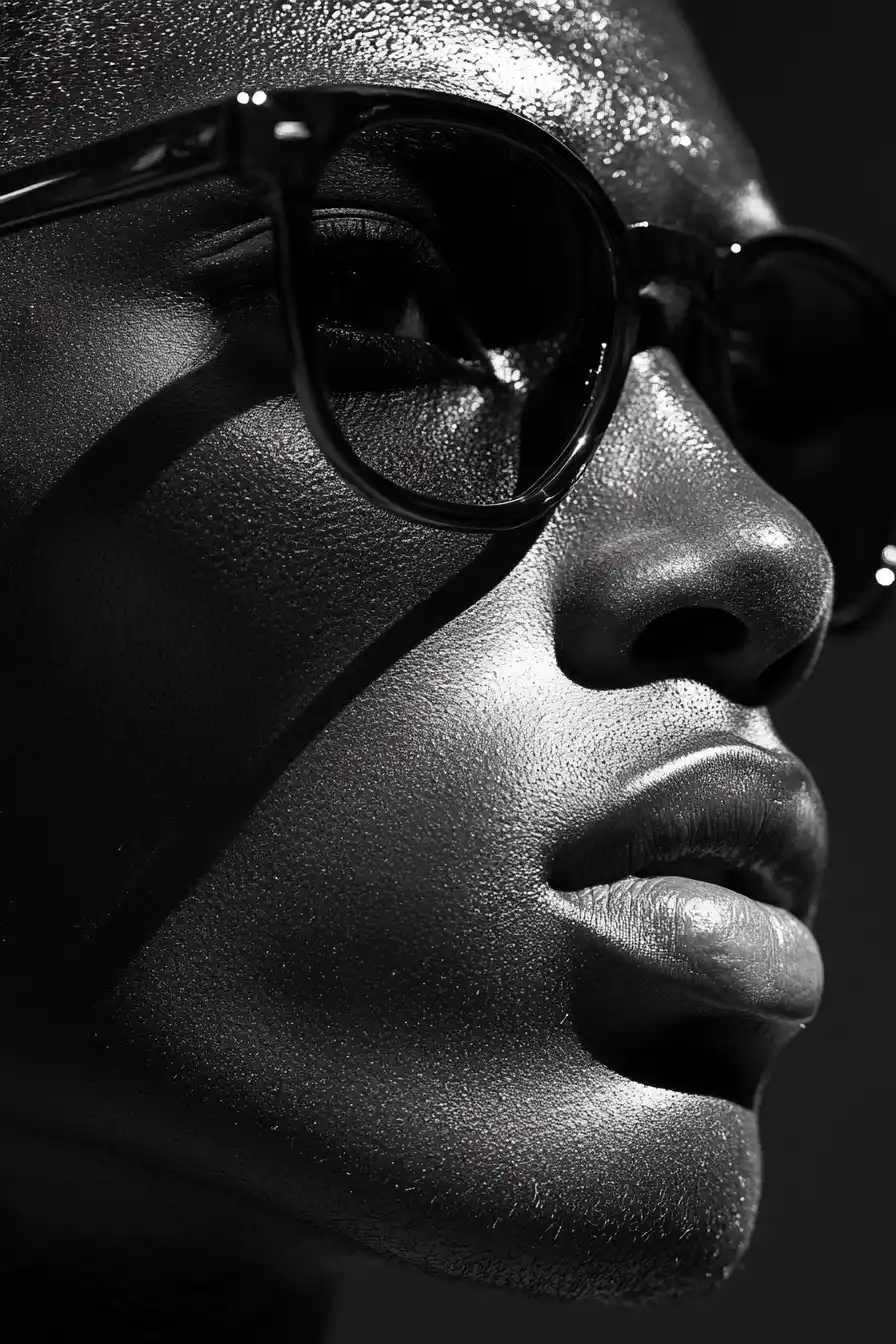 Close-Up Male Model Portrait Midjourney提示词