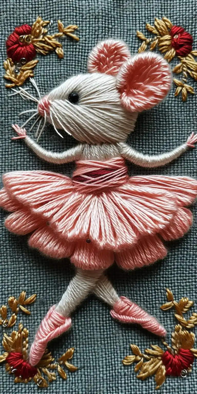 Silk Thread Mouse Ballet Midjourney提示词