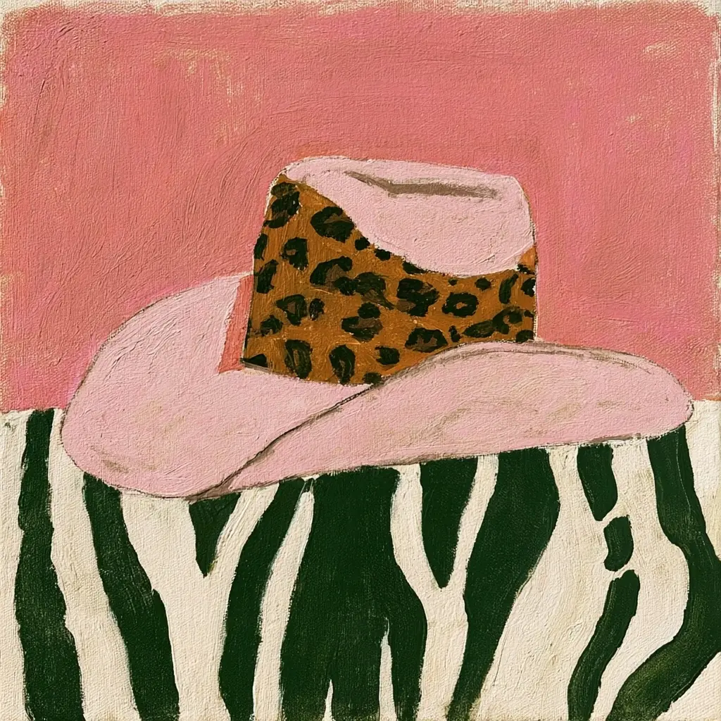 Painted Leopard Cowboy Hat Midjourney提示词