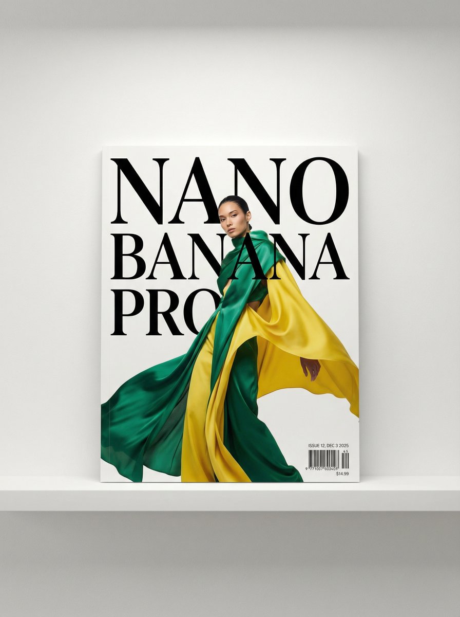Nano Banana Prompts Magazine: Elegant Fashion Model Cover Nano Banana提示词