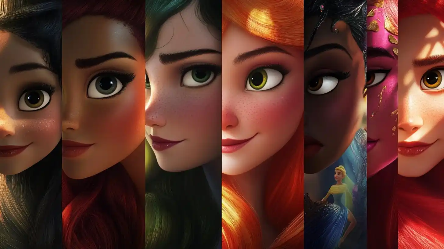 Horizontal Disney Princess Portraits Midjourney提示词