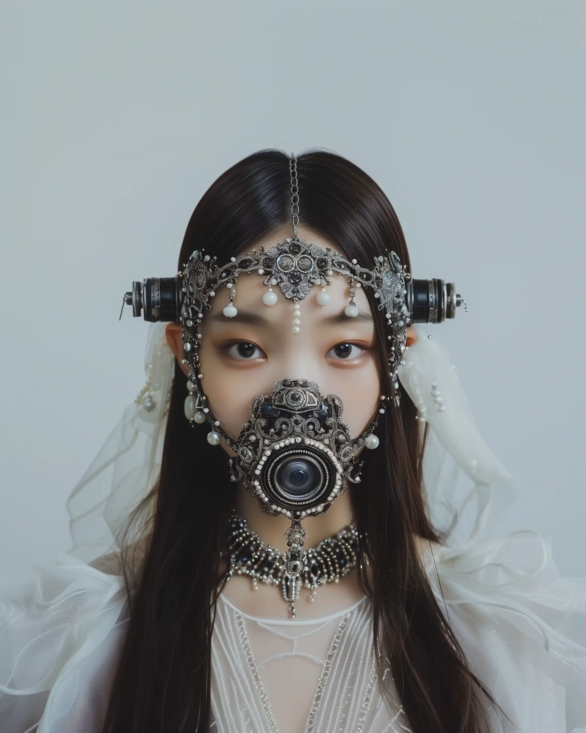 Jeweled Gas Mask Portrait Midjourney提示词
