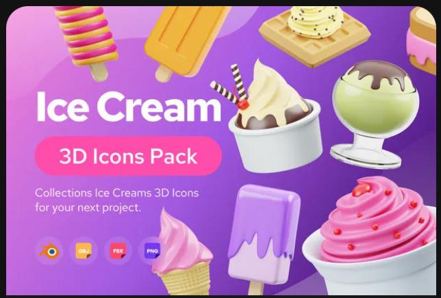 Ice Cream 3D Icon
