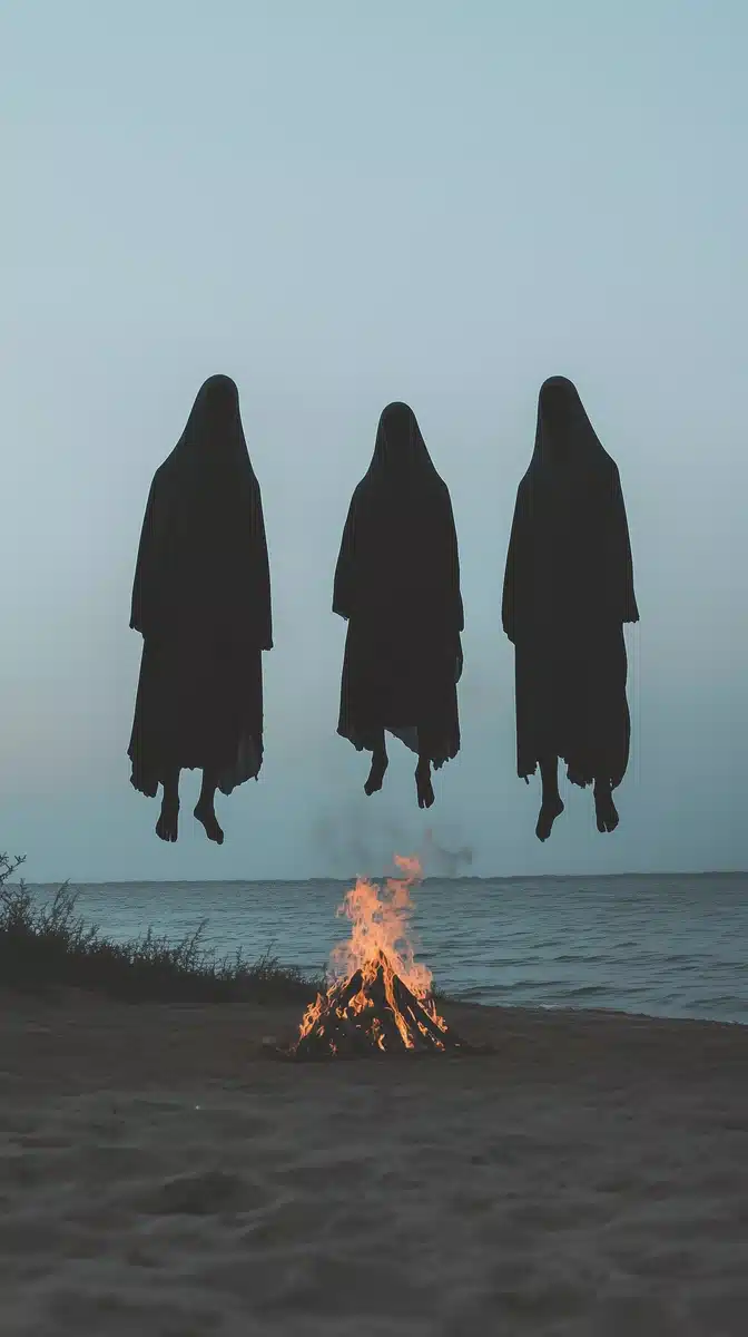 Cloaked Figures by Bonfire Midjourney提示词